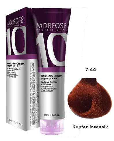 Morfose 10 Creme Haarfarbe Farbton Nr.: 7.44 intensives Kupfer