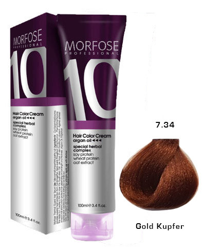 Morfose 10 Creme Haarfarbe Farbton Nr.: 7.34 Gold Kupfer